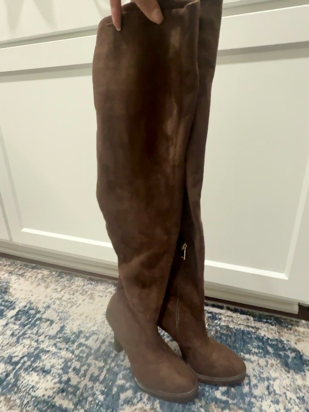 JLO Women's Over-the-Knee Suede Boots in Brown